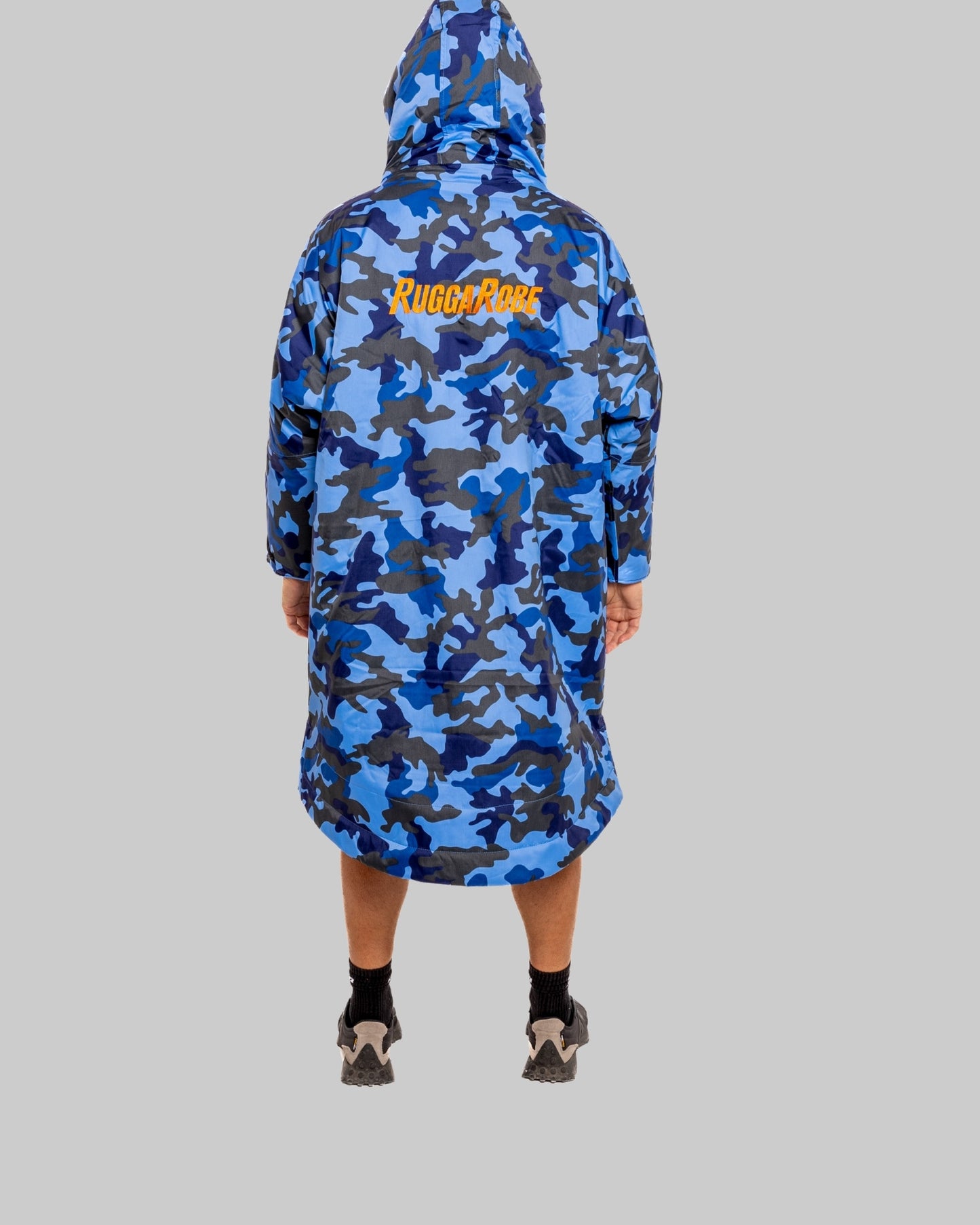 Blue Camo Change Robe with Grey Fleece  - RuggaRobe