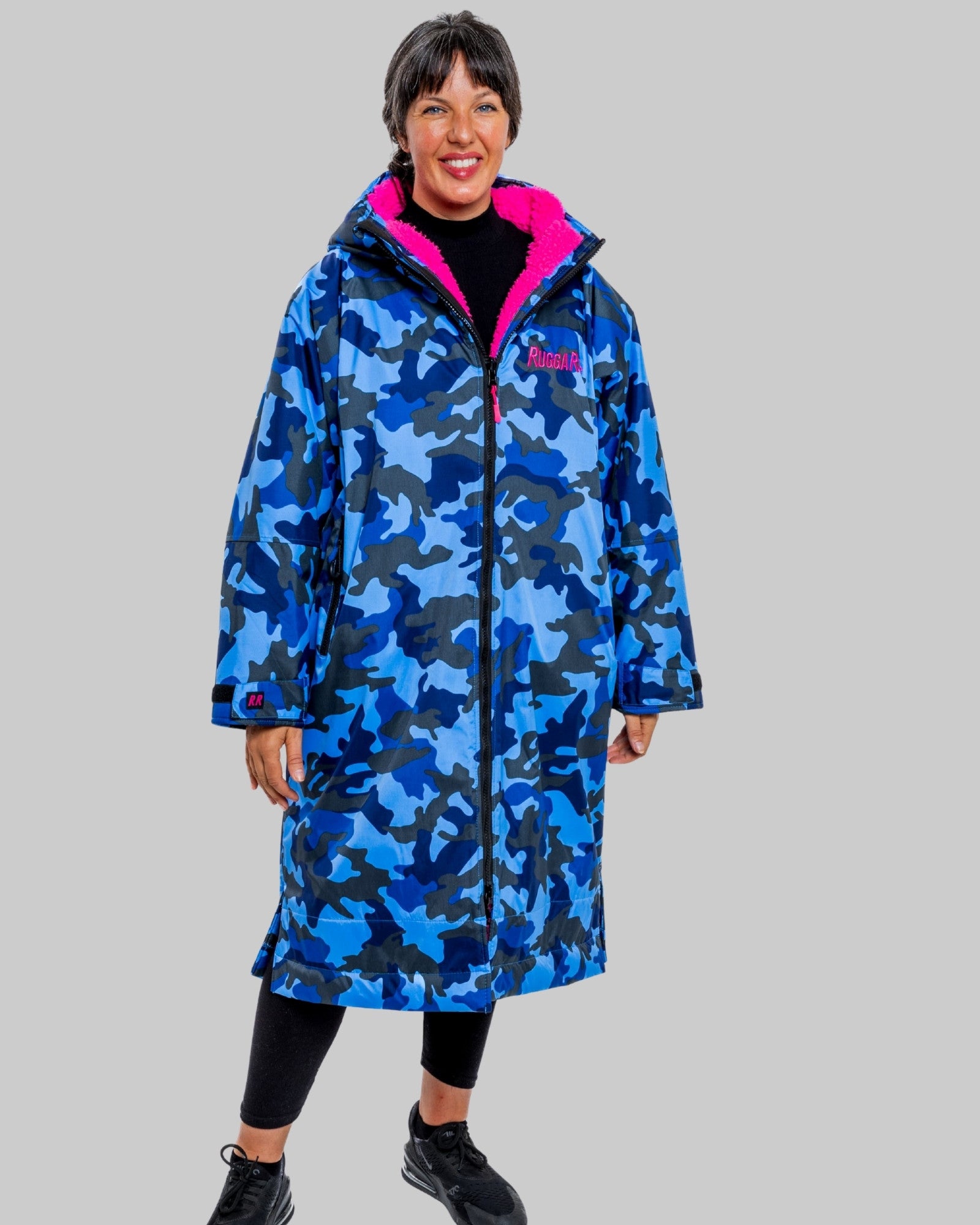Blue Camo Change Robe with Pink Fleece  - RuggaRobe