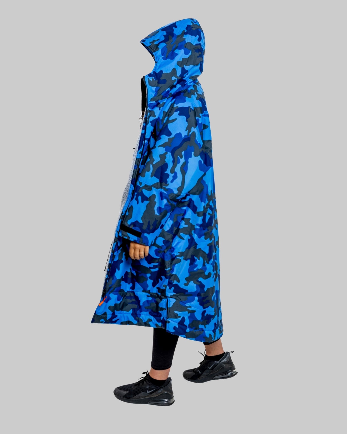 Blue Camo Change Robe with Grey Fleece  - RuggaRobe
