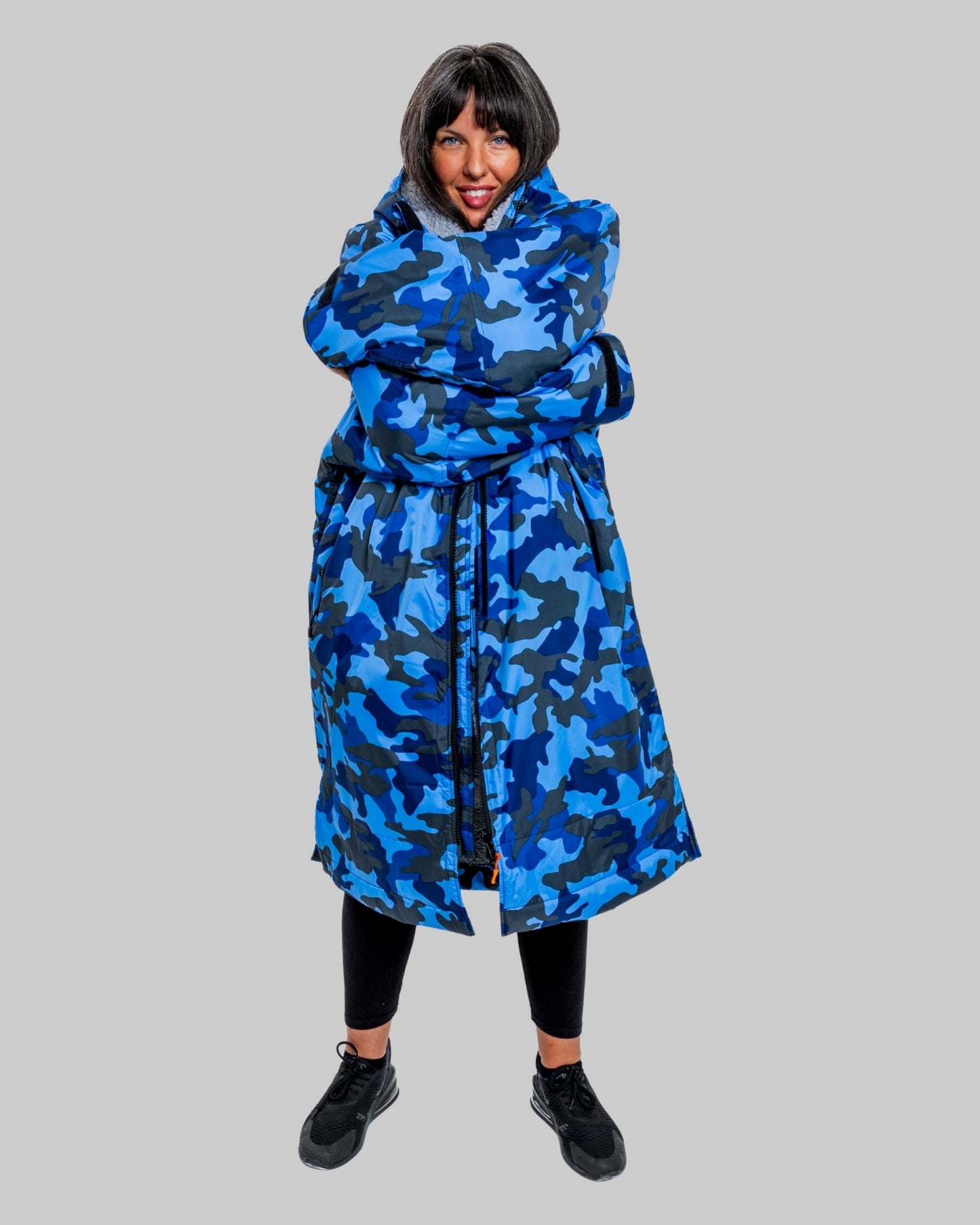 Blue Camo Change Robe with Grey Fleece  - RuggaRobe