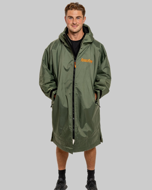 Green Change Robe with Black Fleece - RuggaRobe