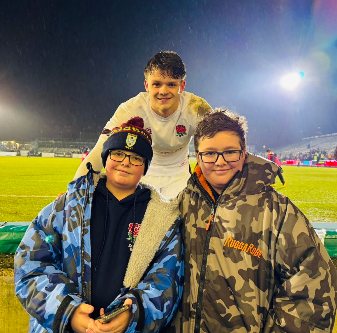 Grey Camo Kids Change Robe with Orange Fleece - RuggaRobe