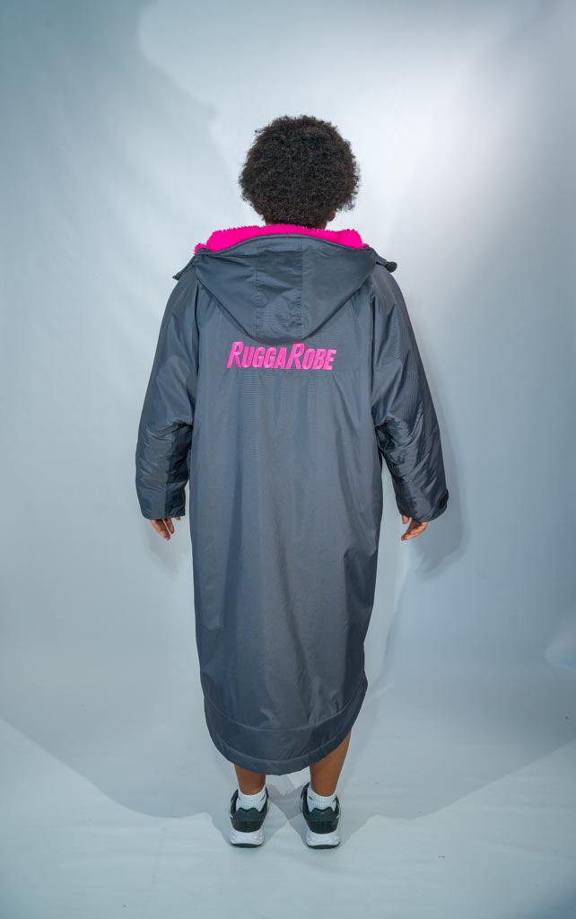 Slate Grey Change Robe with Pink Fleece - Club Robe
