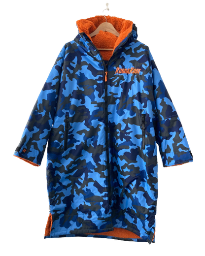 Blue Camo Change Robe with Orange Fleece  - RuggaRobe