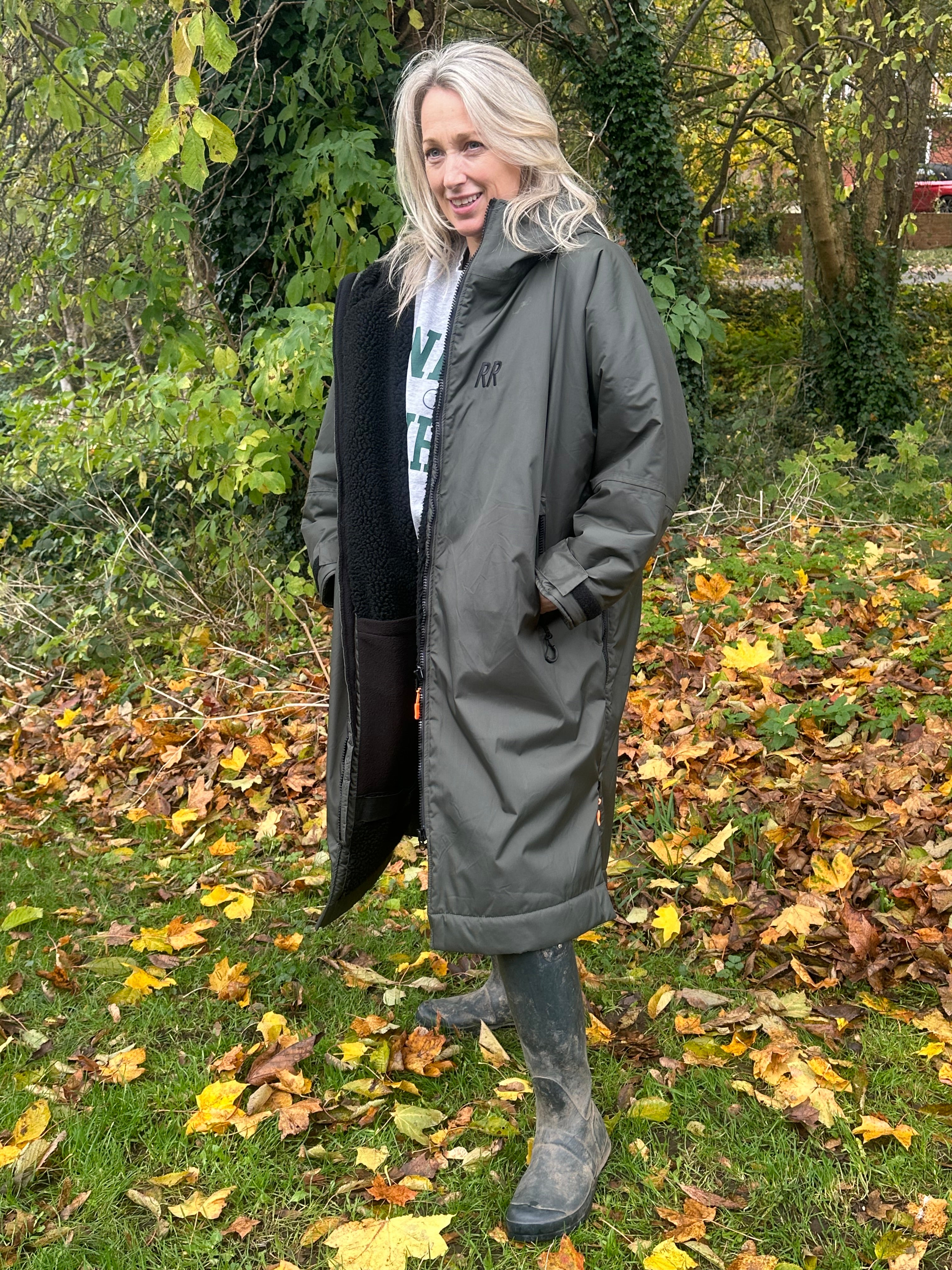 RR Country Green Adults Change Robe with Black Fleece