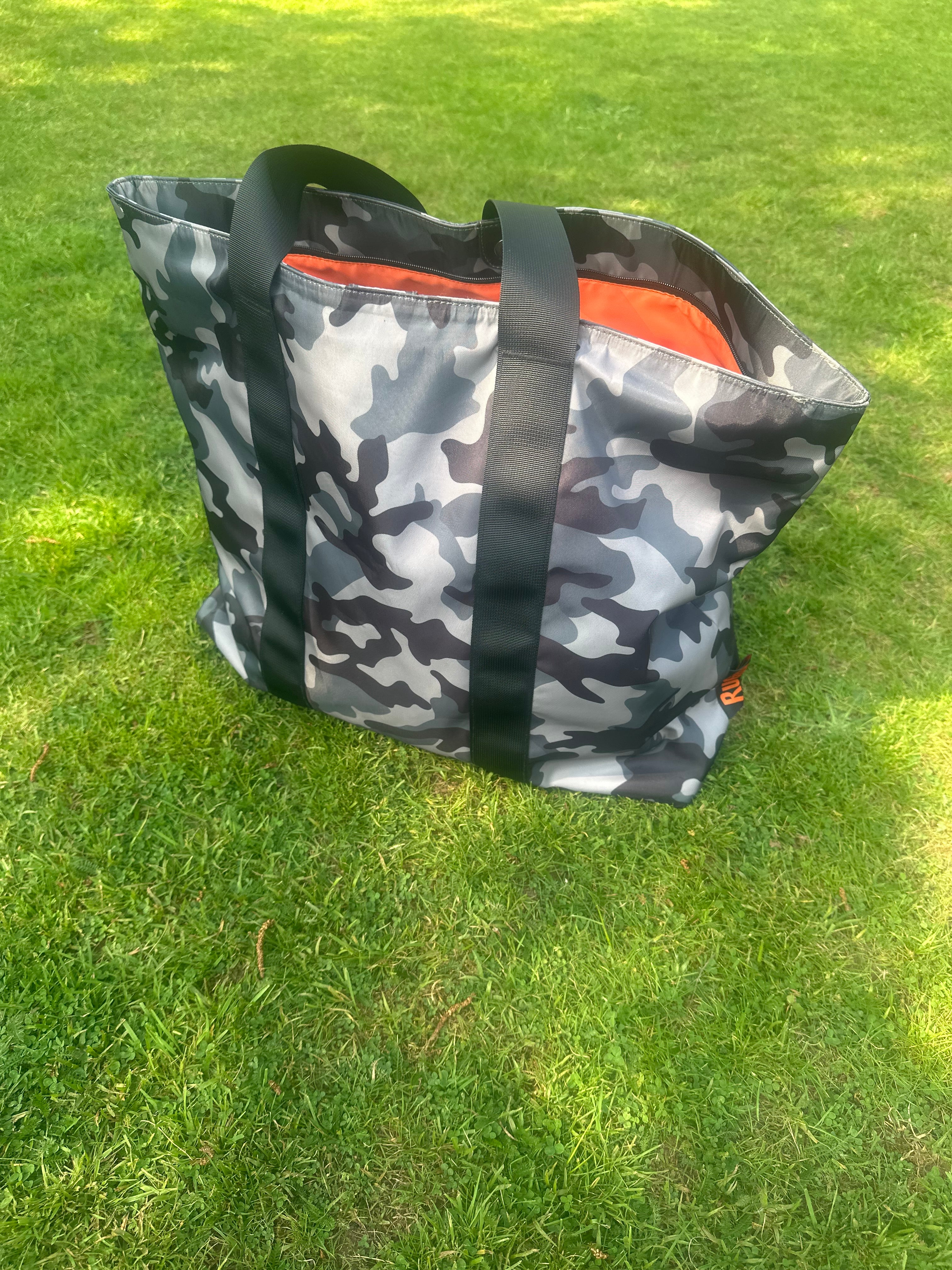 Rugga Everything Bag Grey Camo Orange for days out, festivals, pitchside & camping