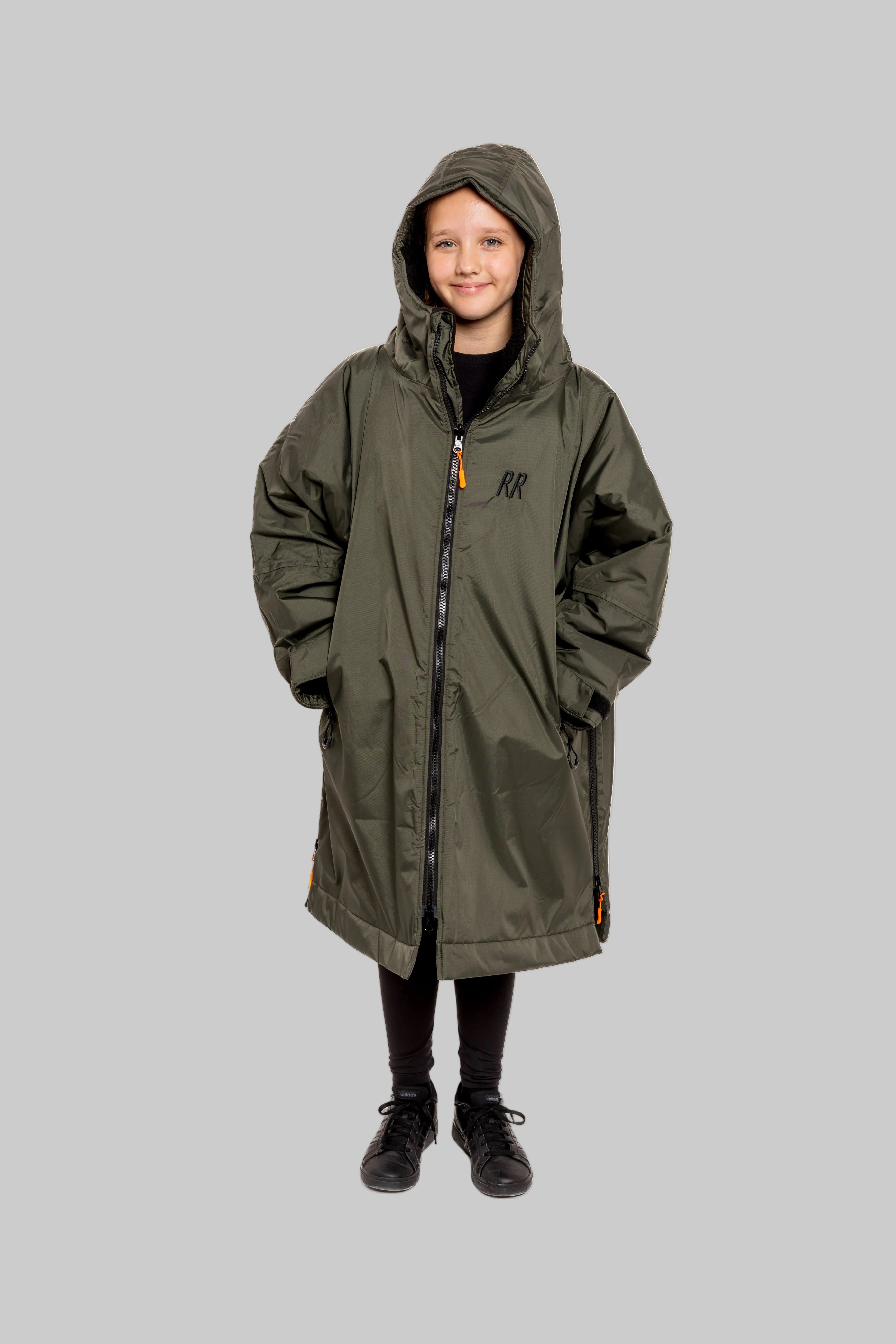 RR Country Green Kids Change Robe with Black Fleece