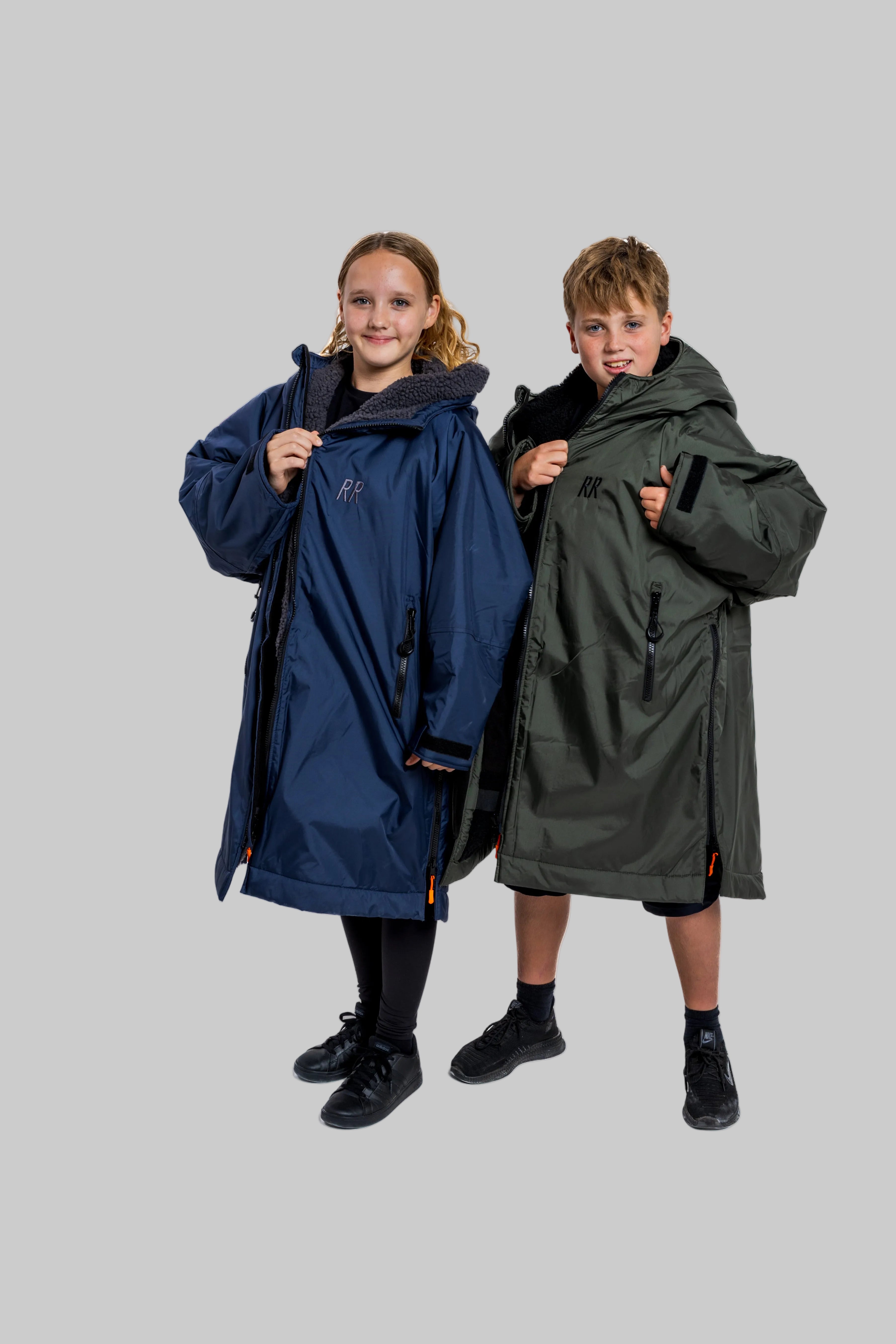 RR Country Green Kids Change Robe with Black Fleece