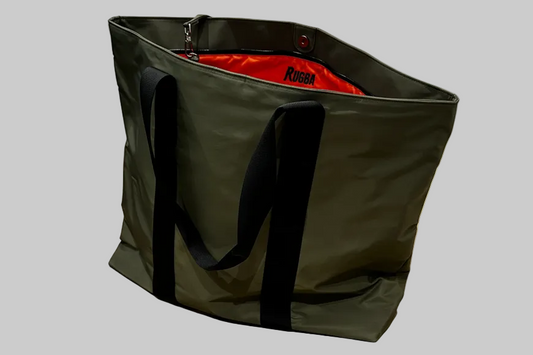 Rugga Everything Bag Green with Orange for days out, festivals, pitchside & camping