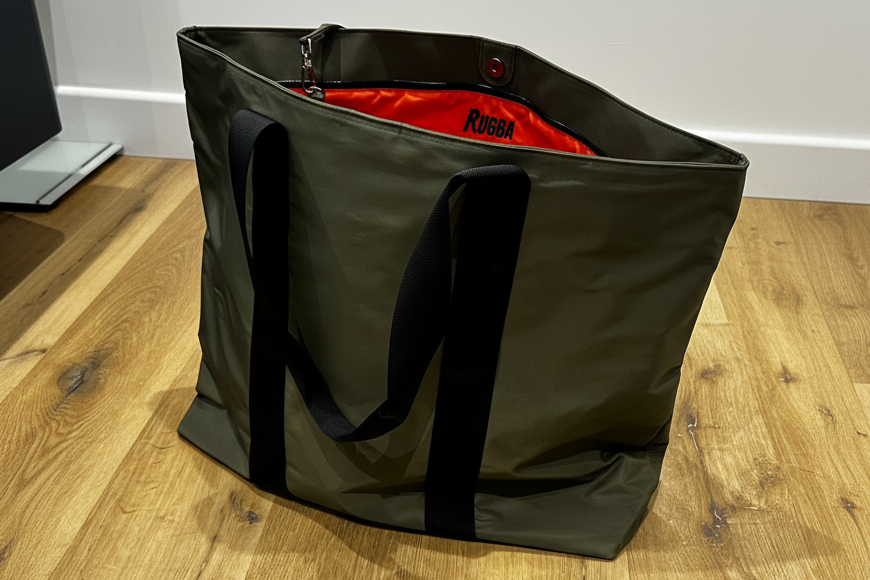 Rugga Everything Bag Green with Orange for days out, festivals, pitchside & camping