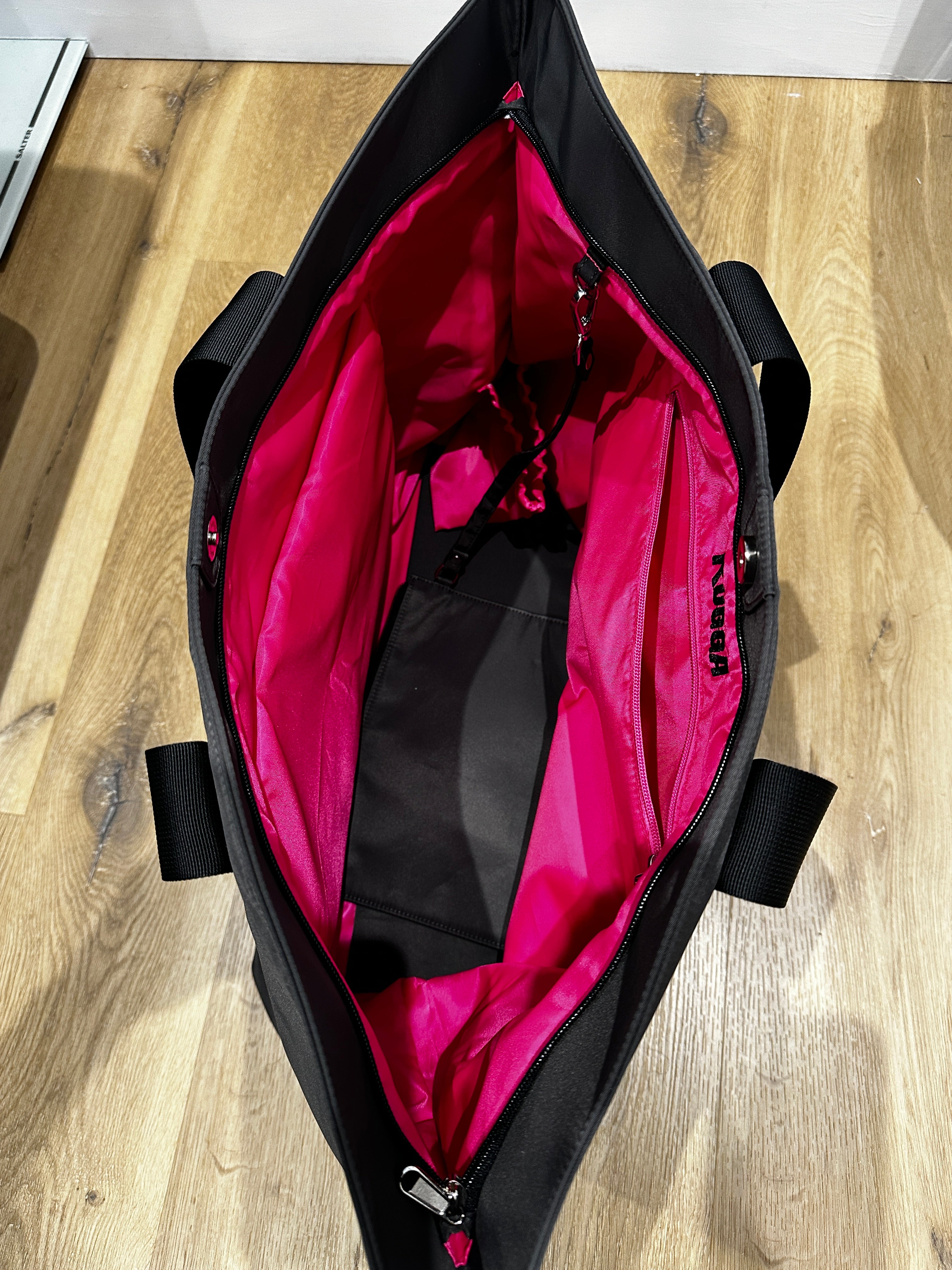 Rugga Everything Bag Grey with Pink Lining for days out, festivals, pitchside & camping