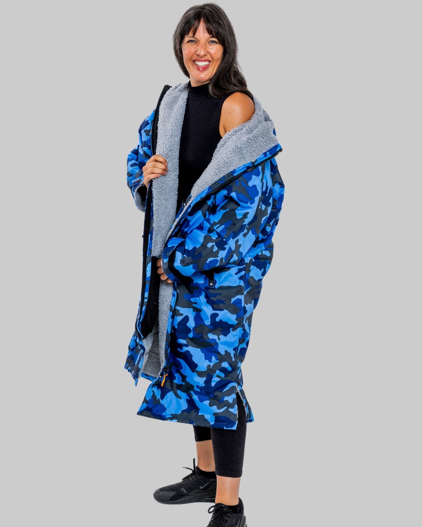 Blue Camo Change Robe with Grey Fleece - Set Robe