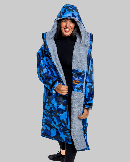 Blue Camo Change Robe with Grey Fleece - Set Robe