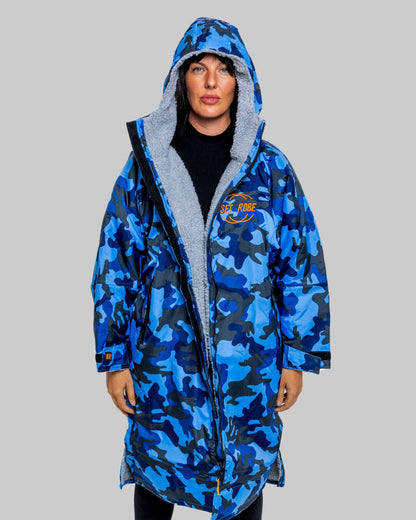 Blue Camo Change Robe with Grey Fleece - Set Robe