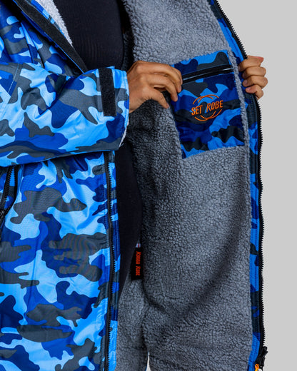Blue Camo Change Robe with Grey Fleece - Set Robe