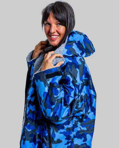 Blue Camo Change Robe with Grey Fleece - Set Robe
