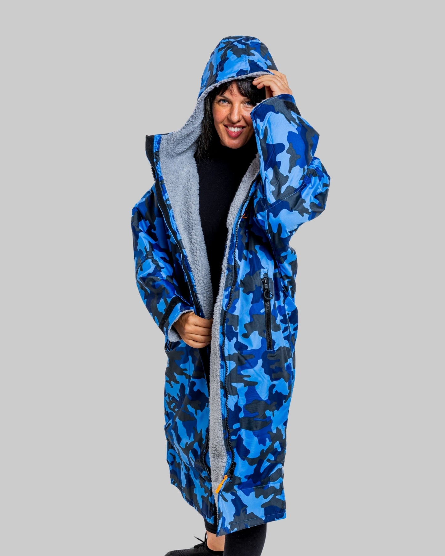 Blue Camo Change Robe with Grey Fleece - Set Robe