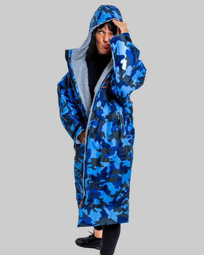 Blue Camo Change Robe with Grey Fleece - Set Robe