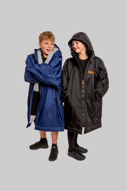 Blue Change Robe with Grey Fleece - Film WiFi