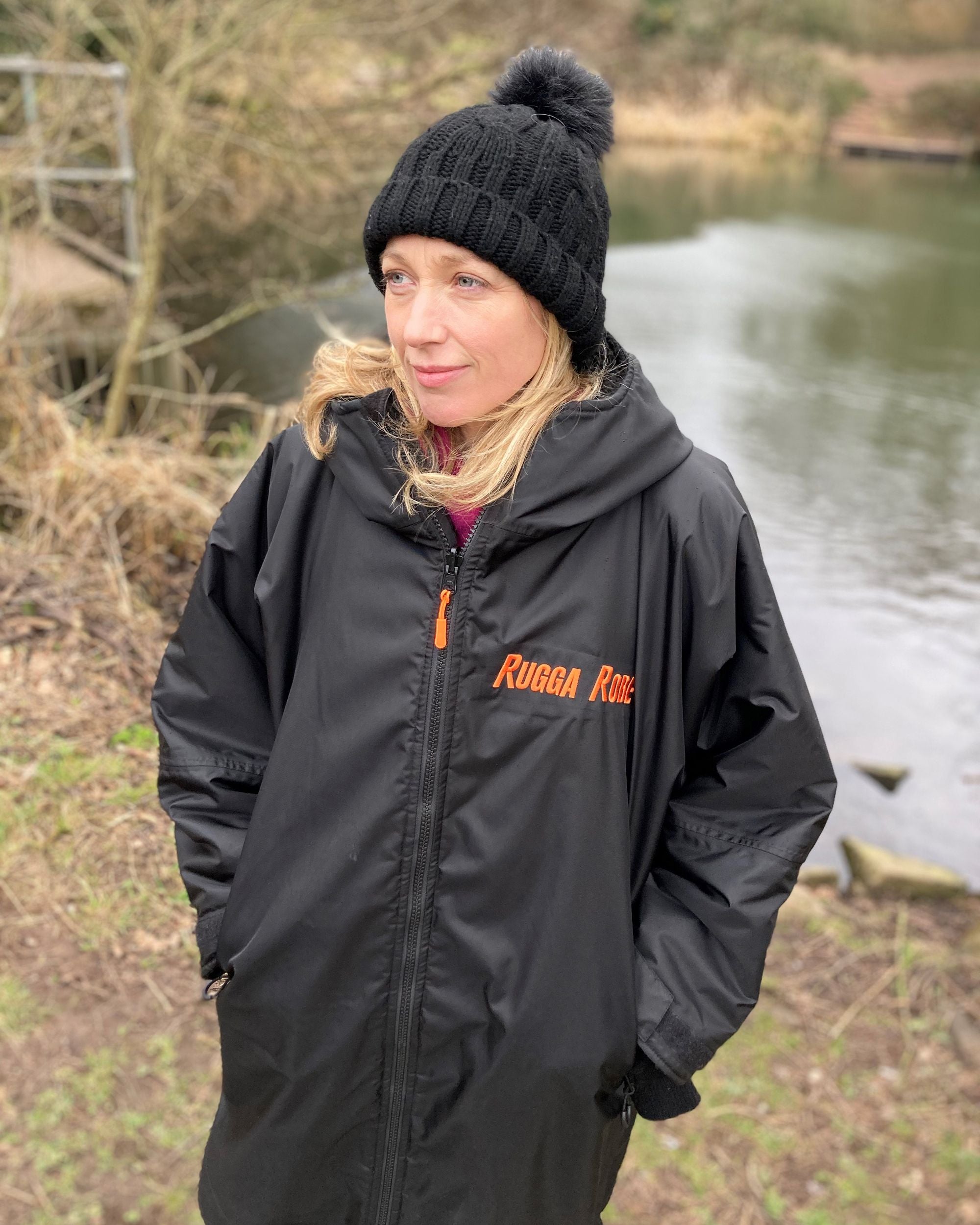 Black Change Robe with Black Fleece - Wolfrun
