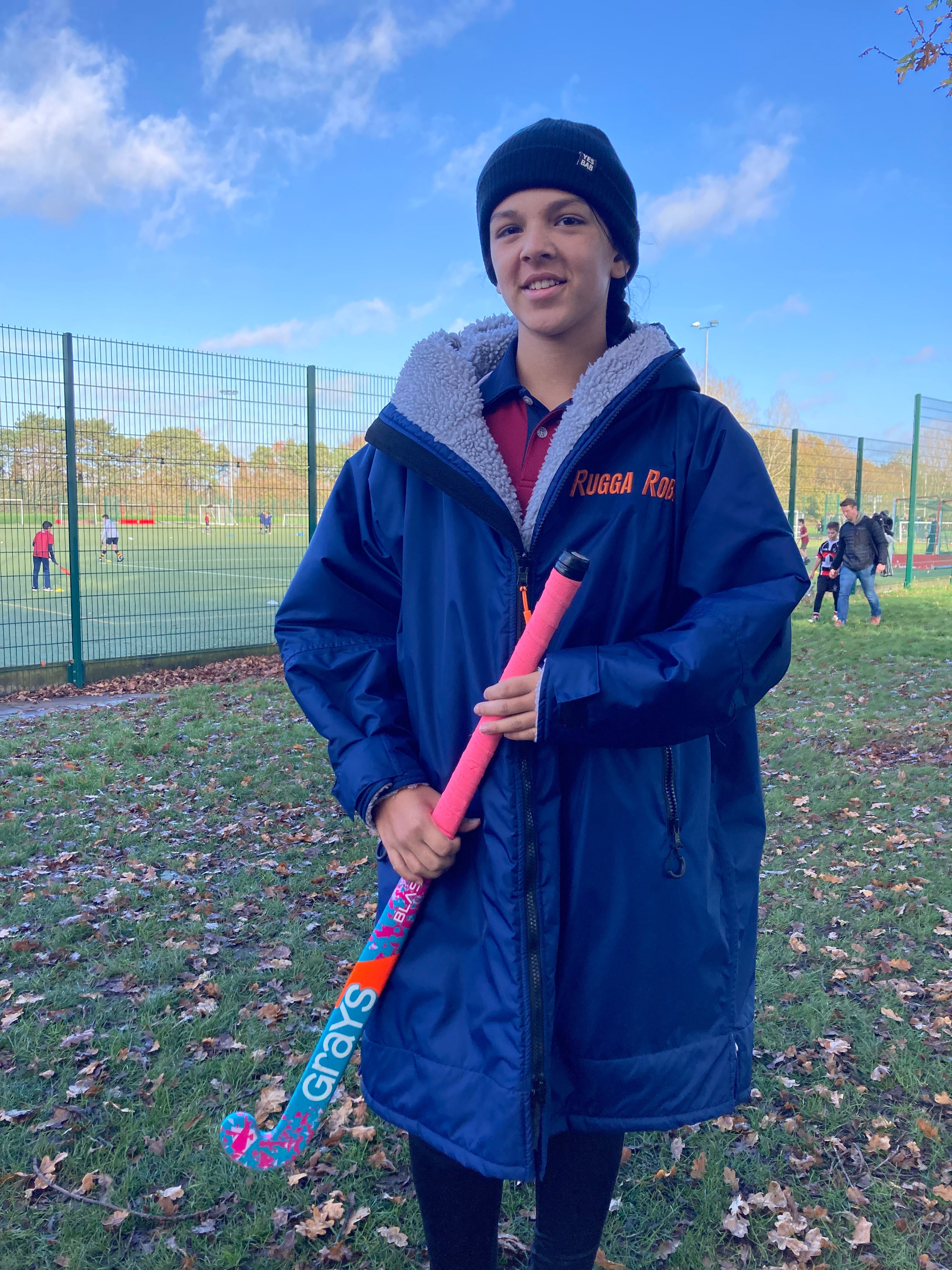 Blue Change Robe with Grey Fleece  - Club Robe